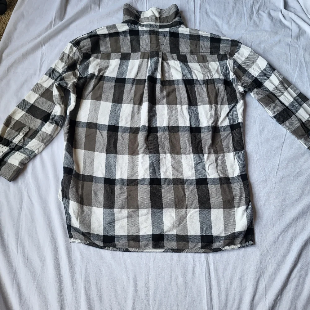 We The Free/Free People Izzy Cargo Plaid Flannel Shirt Size Large - Picture 5 of 10